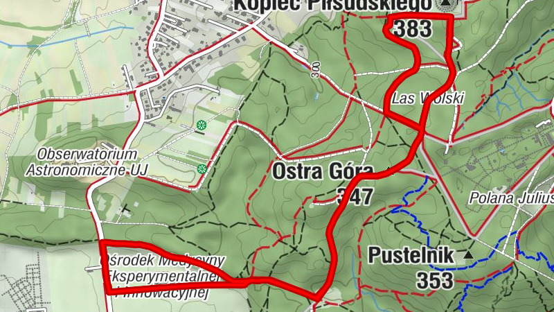 Zwierzyniec - Kopiec Piłsudskiego - Sowiniec - Ostra Góra