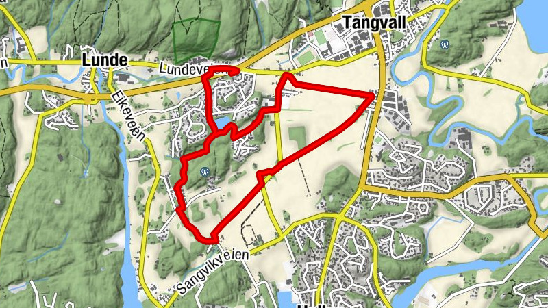 Kristiansand - Eikeheia - Tangvall - Fåmyråsen