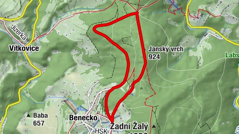 Hořejší Vrchlabí - Janský vrch