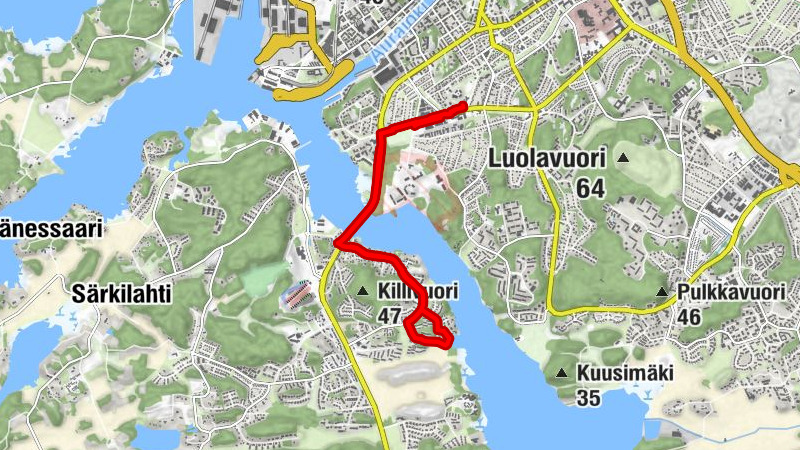 Turku - Korppolaismäki - Honkaistenranta - Vähäheikkilä