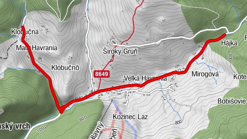 Zázrivá - Klobučná - Havrania - Veľká Havrania