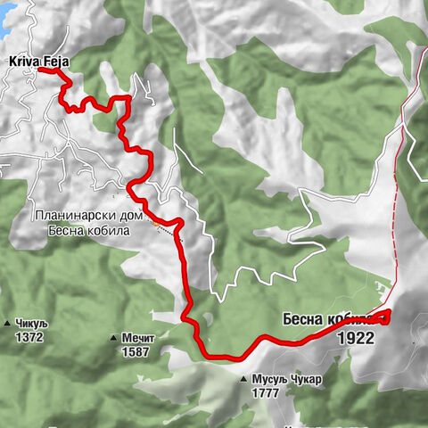 Крива Феја - Планинарски дом Бесна кобила - Бесна кобила