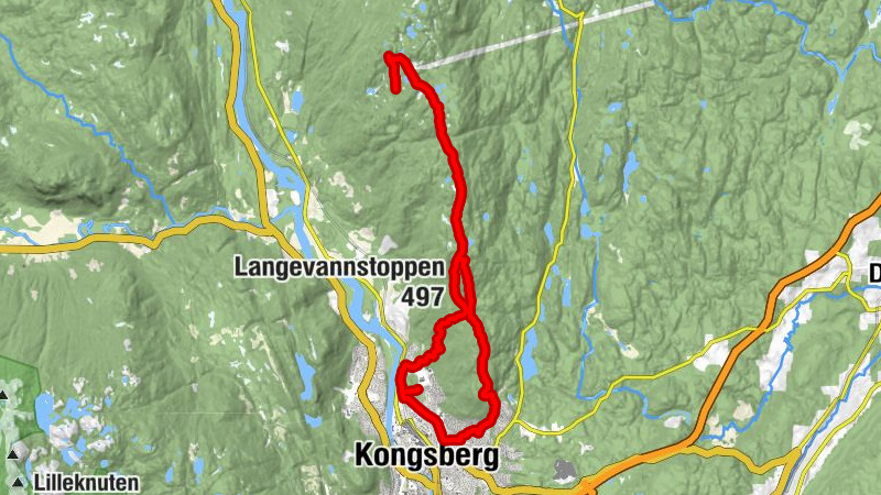 Raumyr - Langevannstoppen - Skjenåsknatten - Kongsberg