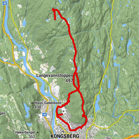 Raumyr - Langevannstoppen - Skjenåsknatten - Kongsberg