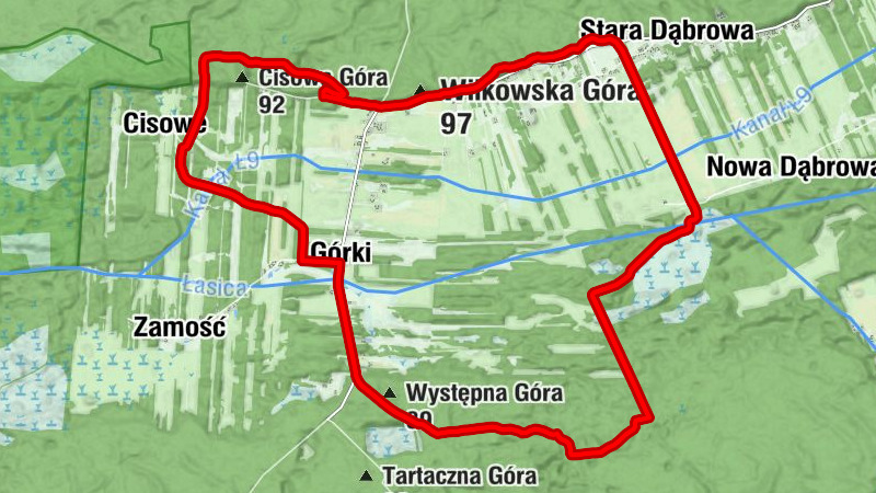 Cisowe - Występna Góra - Wilkowska Góra