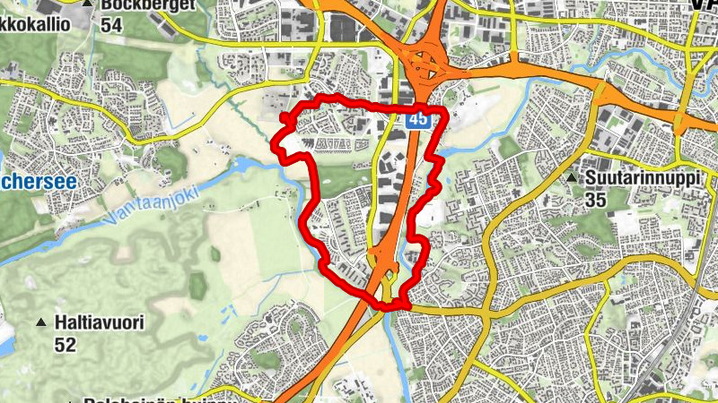 Pohjoinen suurpiiri - Vantaa - Helsingin pitäjän kirkonkylä - Aviapoliksen suuralue