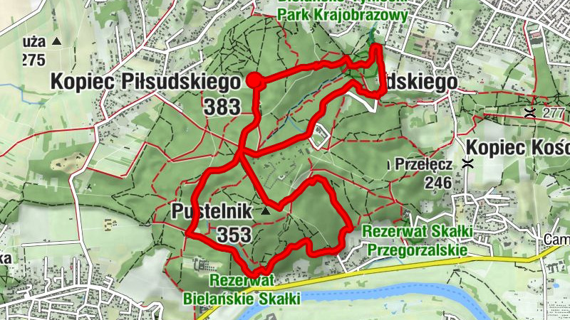 Kraków - Pustelnik - Kopiec Piłsudskiego - Zwierzyniec