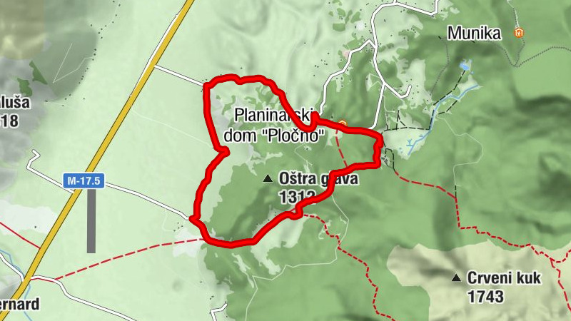 Naselje Bare - Pod Jabukom - Planinarski dom "Pločno" - Naselje Masna Luka