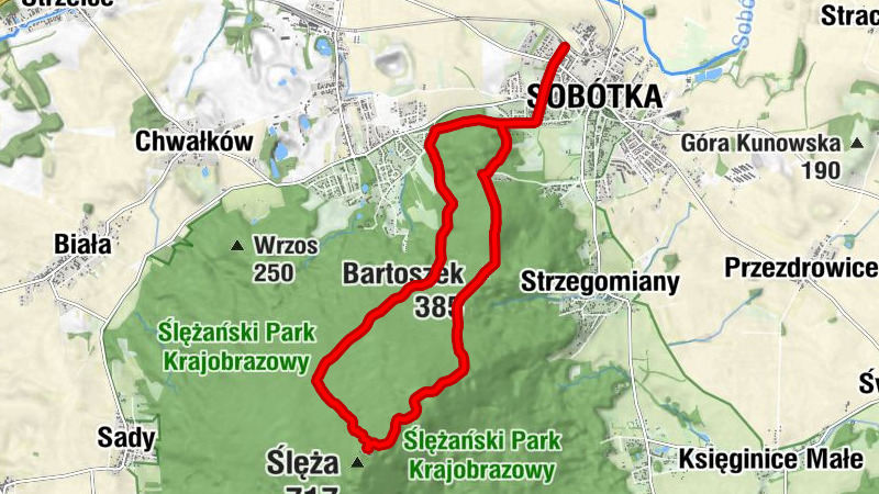 Sobótka - Wieżyca - Bartoszek - Dom Turysty PTTK na Ślęży im. R Zmorskiego