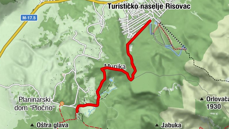 Vrelo Jasle - Masna Luka - Munika - Turističko naselje Risovac