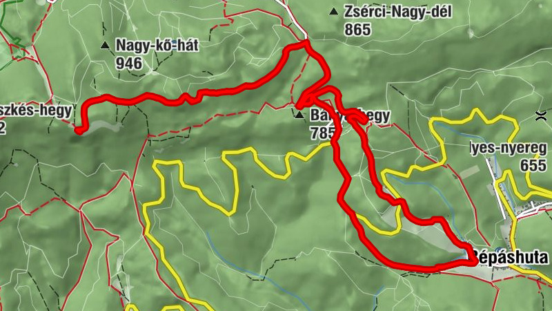 Répáshuta - Háromkő kilátás - Bánya-hegyi elágazás - Kis-Répáskúti-völgy
