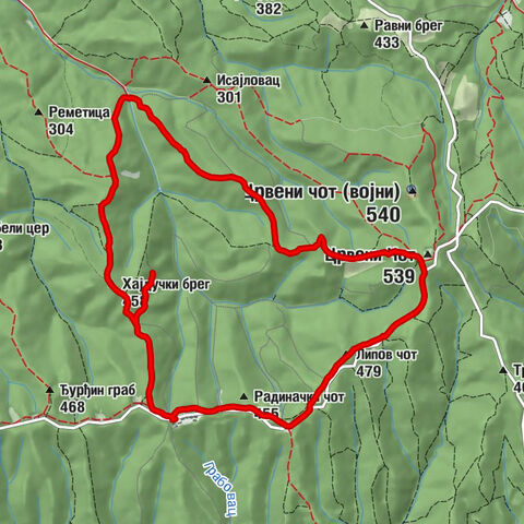 Бешеновачки Прњавор - Липов чот - Црвени Чот - Летенка