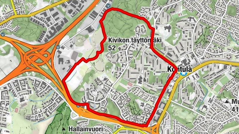 Kontula - Kurkimäki - Kivikon täyttömäki