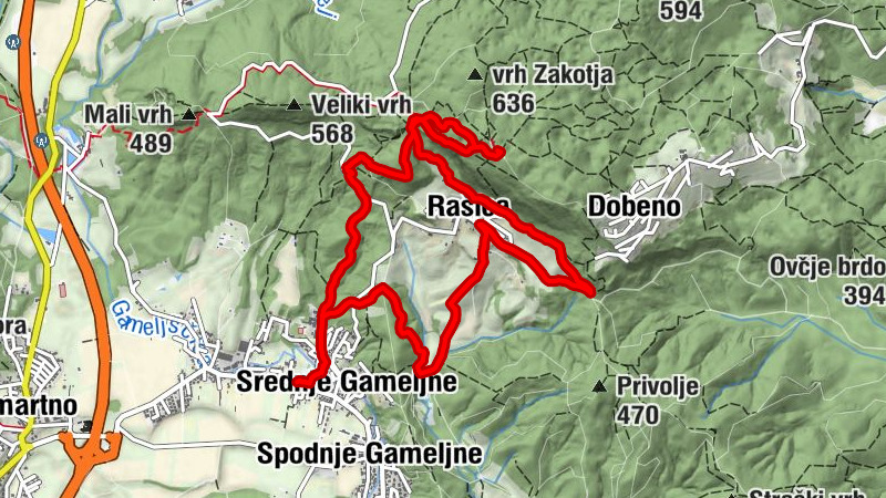 Zgornje Gameljne - Srednje Gameljne - Rašica - Dom na Rašici