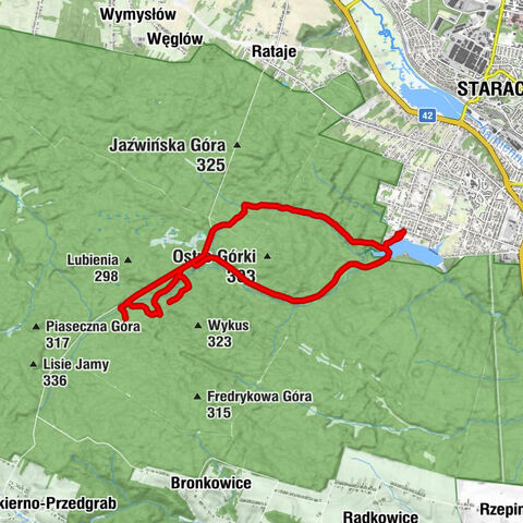 Starachowice - Hohołówka - Źródło Langiewicza - Kapliczka Matki Boskiej Bolesnej z Wykusu