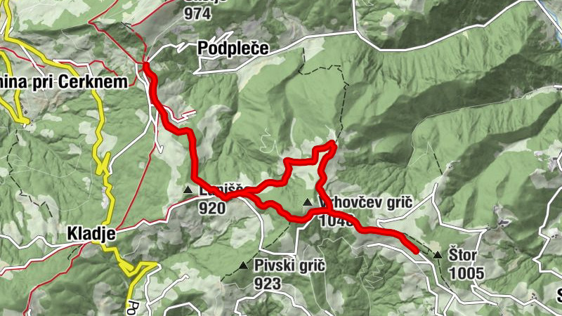 Cerkno - Vrata - Vrhovčev grič - Planinska koča na Ermanovcu
