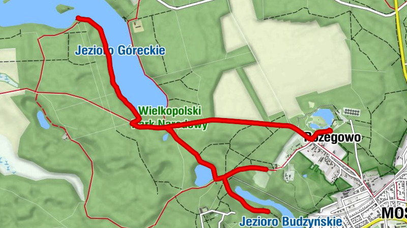 Mosina - Punkt widokowy na ruiny zamku - Pożegowo