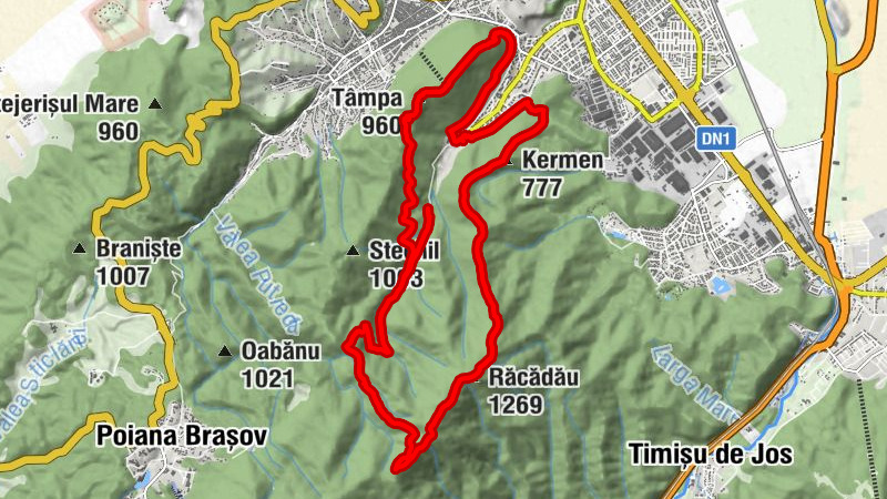 Brașov - Tâmpa - Răcădău - La Amvon