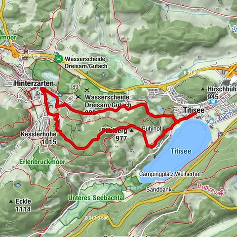 Runde von Titisee nach Hinterzarten und zurück