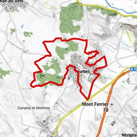 MOUNTAINBIKE-ROUTE 24: LOS CAMINS DE TOURBES - MOUNTAINBIKE/GRAVEL-RAUM CAP D'AGDE MÉDITERRANÉE