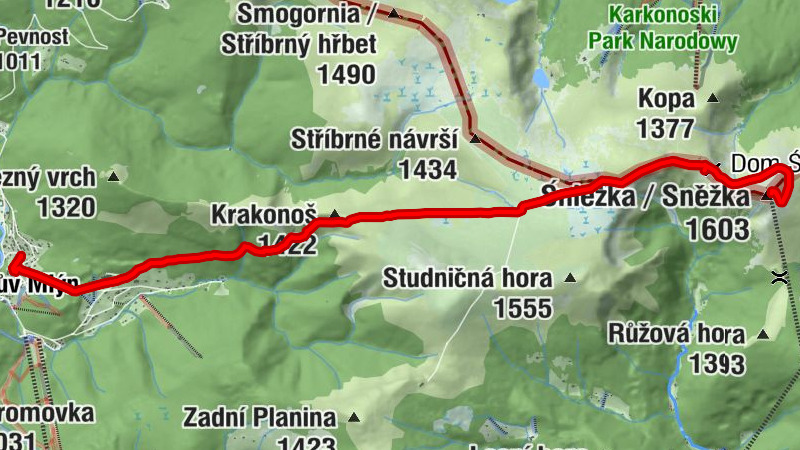 von der Schneekoppe nach Spindler Mühle