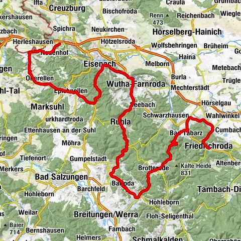 "Naturpark-Route Thüringer Wald" - Etappe 1. - Von Hörschel nach Friedrichroda