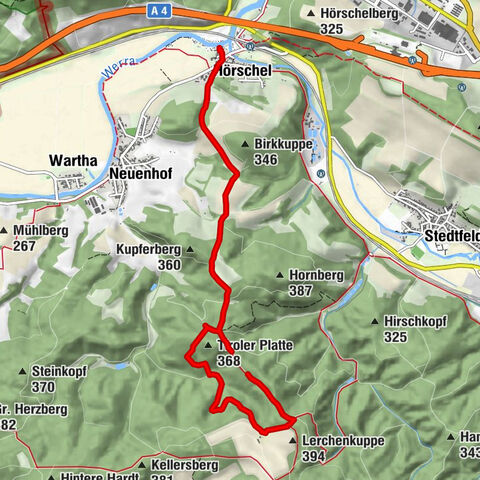 Rundwanderung - Rennsteig - Werraufer in Hörschel - Thüringer Wald