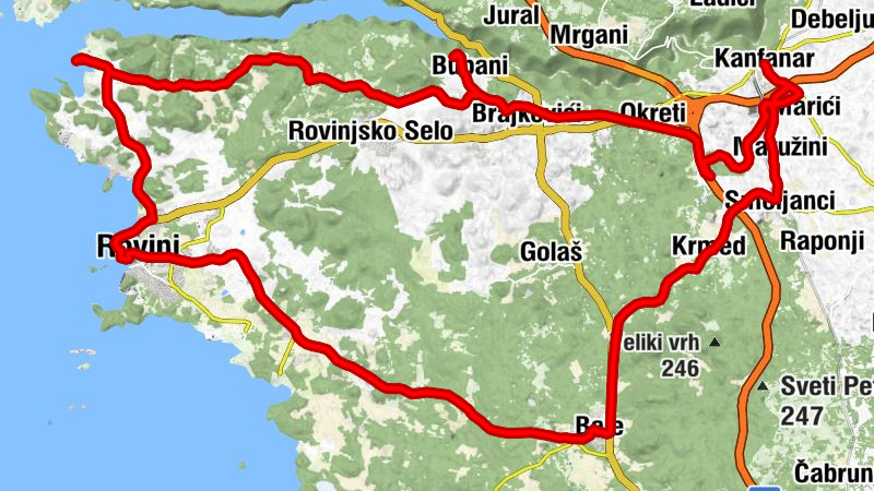 Valalta-Kanfanar-Bale-Rovinj-Valalta