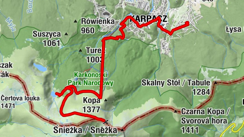 Karpacz Kopa Śnieżka Strzecha Akademicka Samotnia Kopa Karpacz (Karpacz Kopa by ski lift)