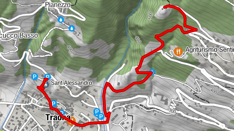 Das Schloss Domofole, ein Turm mit Blick auf den See