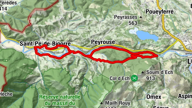 Strecke Nr. 2 - Lourdes - Am Fluss Gave entlang