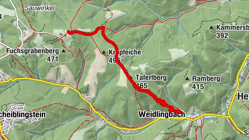 Trailpark Weidlingbach - Flow-Line, mit Zufahrt von der Windischhütte (über Kahlenbergerdorf-Strecke)