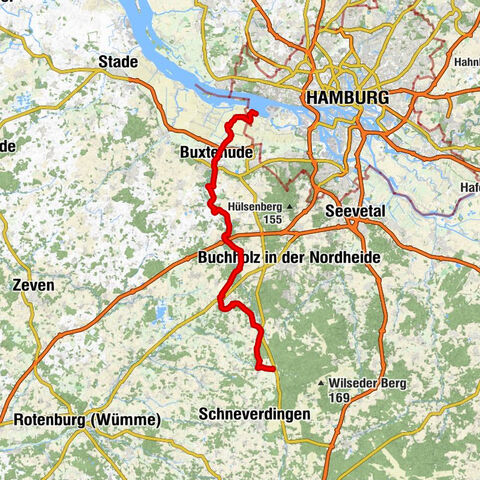 Este-Radweg: von Buxtehude bis nach Cranz