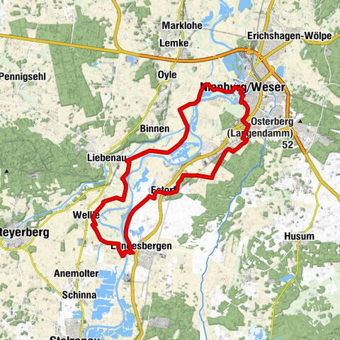 Weser-Radweg Rundtour: Nienburg-Landesbergen