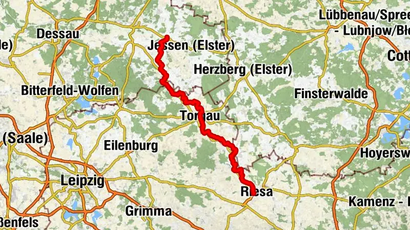 Elberadweg von Riesa bis Elster (Elbe) - linkselbig