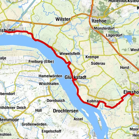 Nordseeküsten-Radweg Etappe 12 - Elmshorn bis Brunsbüttel