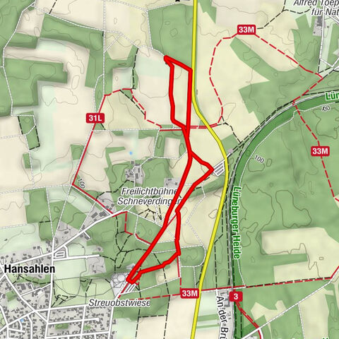 Wanderweg 32 L im Landschaftsschutzgebiet Höpen in Schneverdingen