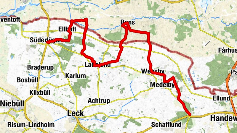 Grenzroute: Von Süderlügum nach Wallsbüll