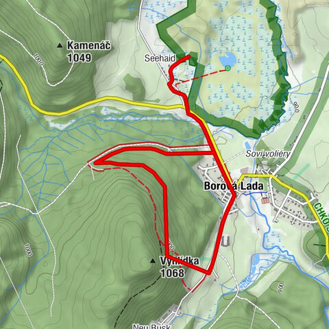 Rundweg Schwarzspecht - Wanderung rund um Borová Lada und ins Moorgebiet Chalupská Slat' 
