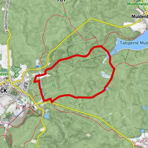Barrierefreier Rundkurs von der Meilerhütte bis zur Talsperre Muldenberg und zurück
