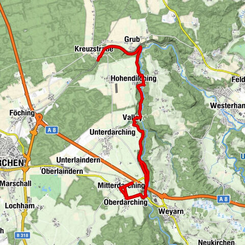 Mit der Bahn in die Berge: Von Kreuzstraße nach Darching entlang der Mangfall