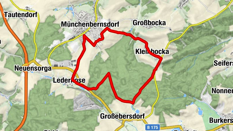 Rundweg VG Münchenbernsdorf 4 - Waldgebiet Eichert und Blick ins Land