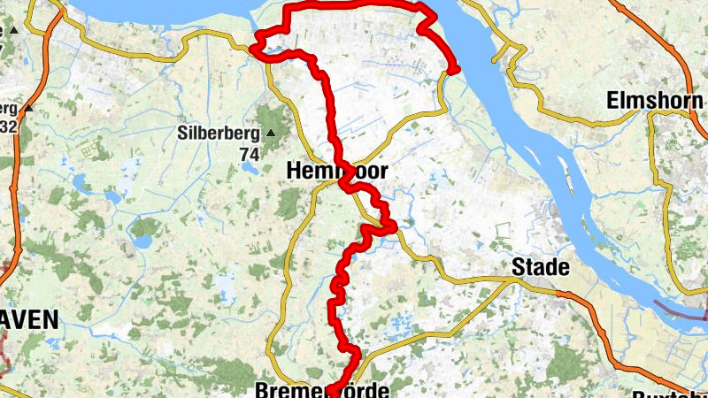Deutsche Fährstraße im Alten Land am Elbstrom  Abschnitt Bremervörde - Wischhafen