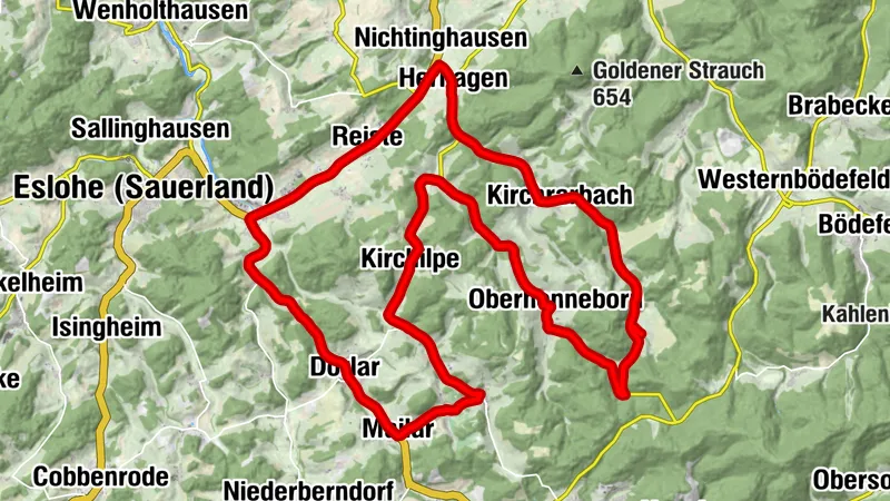 Dörfertour rund um das Henne-Rartal 40 km