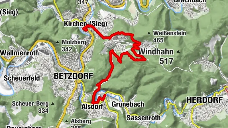 Natursteig Sieg | Etappe 13 | Alsdorf–Kirchen (Sieg)