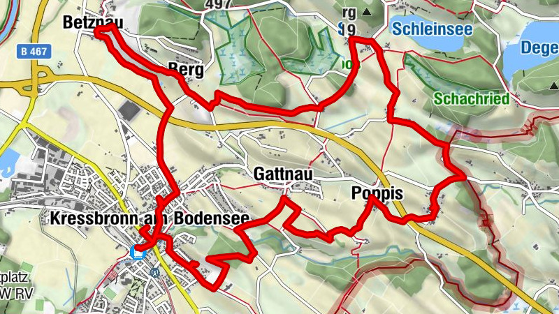 Kressbronner Brennerweg als Wanderweg