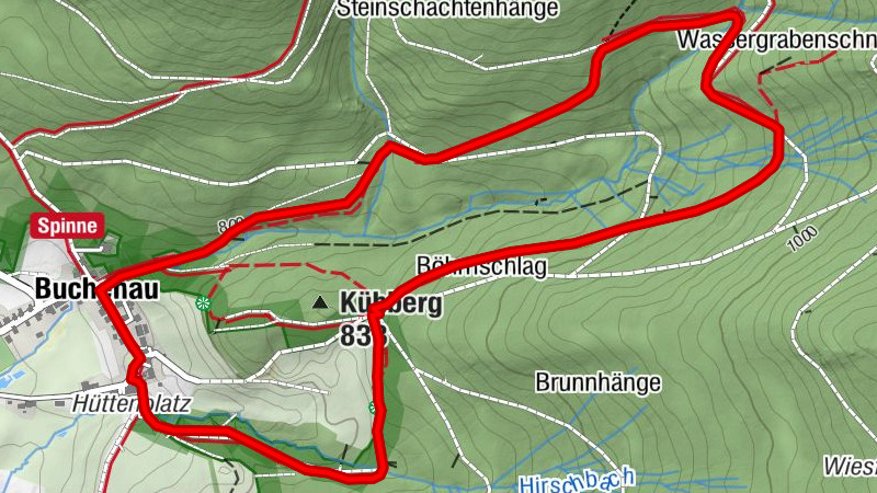 Rundweg Waldschnepfe - Von Buchenau aus ins Tal des Pommerbaches