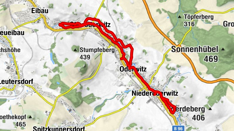 Oderwitzer Route entlang der Umgebindehäuser