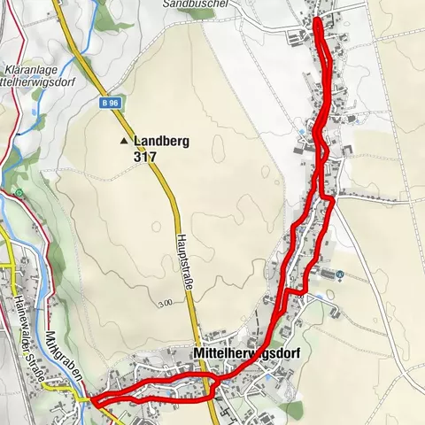 Entlang der Umgebindehausstraße: Dorfrunde Mittelherwigsdorf