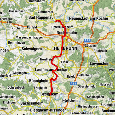 Neckartal-Radweg Etappe 6: Besigheim - Bad Wimpfen